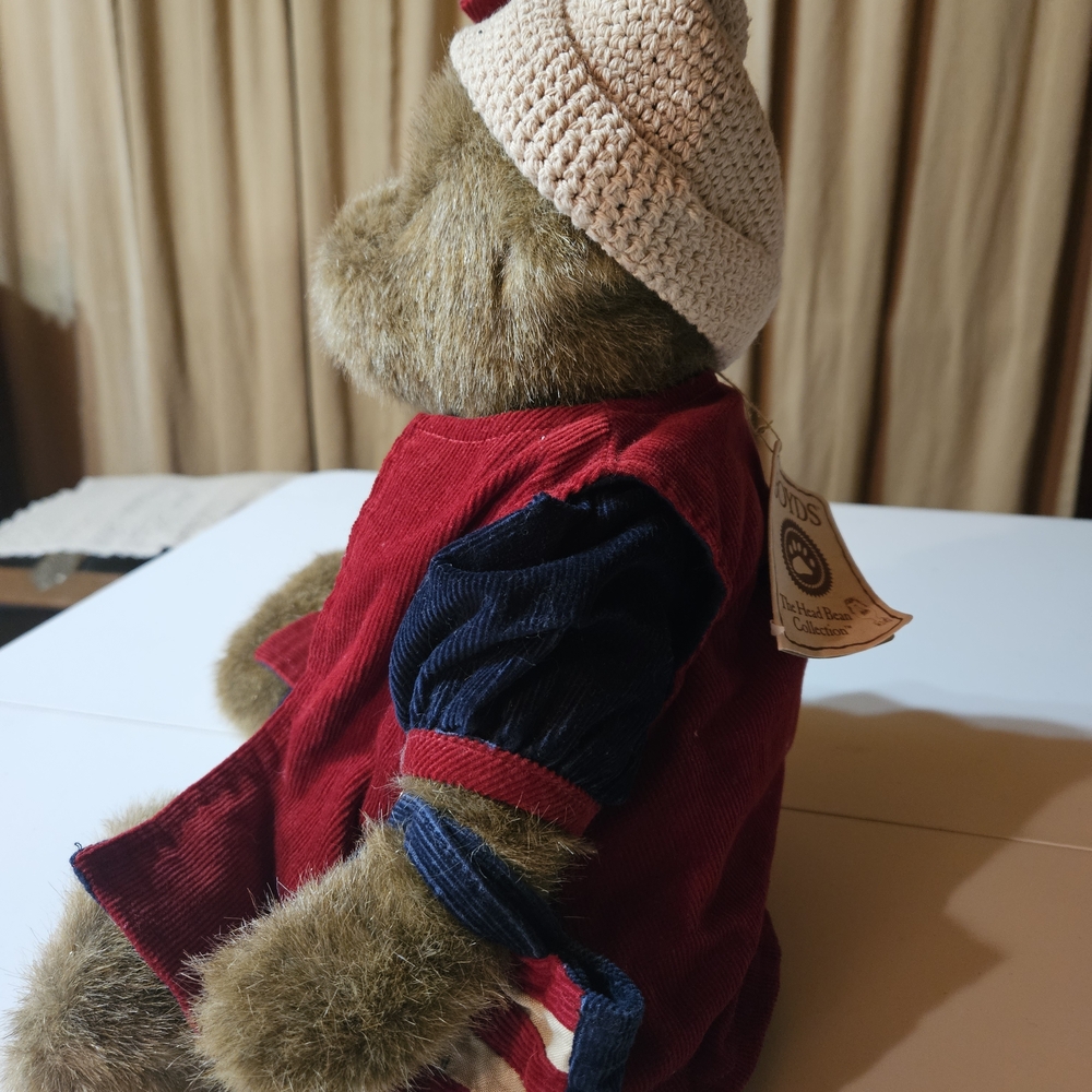 Patriotic Plush Bear with Red and Blue Outfit - Picture 2 of 8